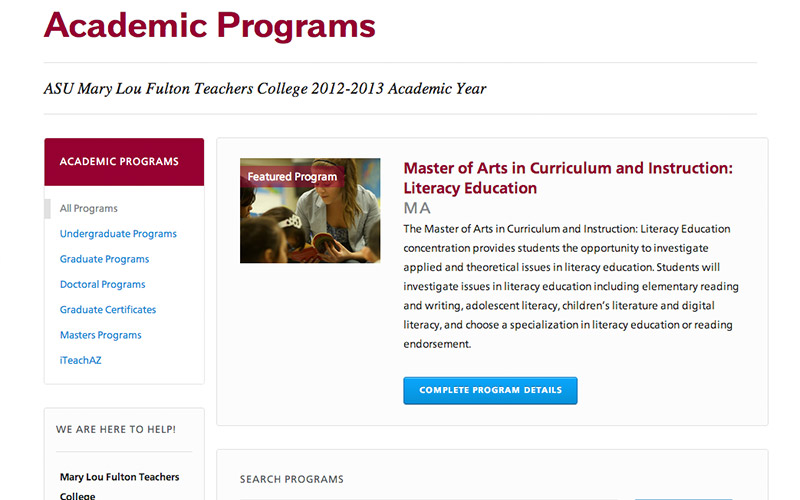 ASU MLFTC Academic Programs